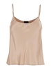 Beige Top with Spaghetti Straps in Satin Woman