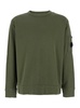 Green Crewneck Sweatshirt with Lens Motif on the Sleeve in Cotton Man