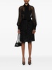 Black Shirt with Classic Collar and Neck Scarf in SIlk Woman