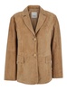 'Primula' Beige Single-Breasted Jacket in Suede Woman