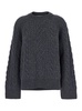 'Klarina Ann' Grey Crewneck Sweater in Wool Woman