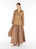 'Zeno' Beige Double-Breasted Trench Coat with Wide Collar in Cotton Blend Woman