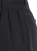 'Lilas' Black Pants with Belt Loops and Pences in Wool and Linen Blend Woman