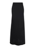 Maxi Black Relaxed Skirt in Satin Fabric Woman
