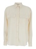 'Clio' Beige Shirt with Classic Collar in Linen Woman