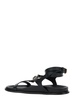 'Kizzi' Black Sandals with Ankle Strap and Logo on the Insole in Leather Woman