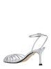 'Ally-75' Metallic Pumps with Adjustable Ankle Strap and Heel in Leather Woman