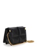 'Snip' Black Shoulder Bag in Quilted Leather Woman