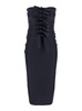 'Knot Gala' Midi Black Dress with Adjustable Knots in Stretch Jersey Woman