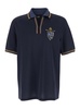 Blue Polo with All-Over Tone-on-Tone FF Motif and Fendi Club Patch on the Front in Tech Fabric Man