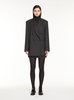 'Latino' Grey Double-Breasted Jacket with Peak Revers and Waist Belt in Virgin Wool Woman