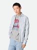 Light Blue Shirt with All-Over Striped Motif and Crinkled Effect in Cotton Man