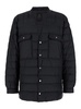 Black Down Jacket with Logo Patch on the Sleeve and Snap Buttons in Tech Fabric Man