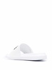 White Logo Pool Slides in Rubber