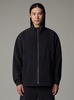 Black Jacket with High Neck and Embossed Logo on the Front in Tech Fabric Stretch Man