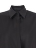 Black Shirt with Hidden Front Closure in Wool Blend Woman