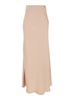Pink Long Skirt with Ruffle Detail at the Bottom in Satin Woman