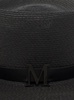 Black Fedora Hat with M Logo Detail in Techno Fabric Woman