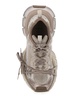 '3XL' Grey Low Top Sneakers with Logo Detail in Tech Fabric Man