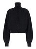 "Svago" Black Cropped Sweater with Turtleneck and Zip in Wool Mix Woman
