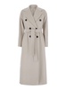 'Picasso' White Double-Breasted Coat with Wide Notched Revers and Belt in Wool Woman
