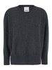 Grey Crewneck Sweater with Dropped Shoulders in Cashmere Woman
