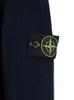 Blue Cardigan with Removable Compass Logo Applied on the Sleeve in Ribbed Cotton Man
