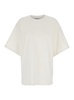 White Crewneck T-Shirt with Logo Printed on the Back in Cotton Woman