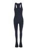 'Tess' Black Jumpsuit with All-Over Crystal Applications in Stretch Jersey Woman