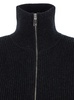 "Svago" Black Cropped Sweater with Turtleneck and Zip in Wool Mix Woman