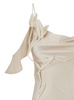 Beige Off-Shoulder Mini Dress with Ruched Details in Tech Fabric Woman