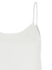 White Tank Top with U Neckline in Satin Fabric Woman