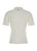 White Sweater With Classic Collar And Button Closure In Wool Woman