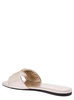 Silver Flat Sandals With 4g Detail In Metallic Leather Woman