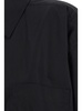 Black Shirt With Pointed Collar And Front Slit In Cotton Woman
