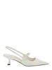 'Didi 45' White Décolleté with Low Stiletto Heel in Leather Woman