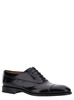 Black Oxford Lace-up With Toe Cap Detail In Brushed Leather Man