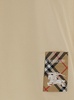 Beige T-Shirt with Logo Application on the Front in Cotton Woman