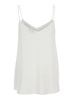 'abe' White Sleeveless Top With Spaghetti Straps And V Neck In Silk Stretch Woman