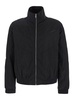 Saint Laurent Black Jacket With High Neck And Logo Lettering On The Front In Tech Fabric Man