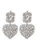 Crystal Heart Tiered Earrings