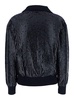 Blue Sweater With Polo Collar And All-over Applied Sequins In Cotton Woman