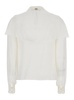 White Shirt With Layered Design And Draped Details In Viscose Woman