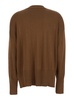 Brown Crewneck Sweater With Ribbed Trims In Cotton Woman