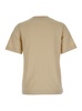 Beige T-Shirt with Logo Application on the Front in Cotton Woman