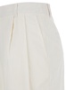 White Wide Pants In Cotton Blend Woman