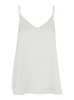 'abe' White Sleeveless Top With Spaghetti Straps And V Neck In Silk Stretch Woman