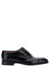 Black Oxford Lace-up With Toe Cap Detail In Brushed Leather Man