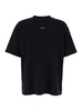'slogan Classique' Black Classic T-shirt With Logo Print In Cotton Blend Man
