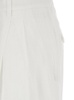 White Pants With Belt Loops And Pence Details In Linen Woman